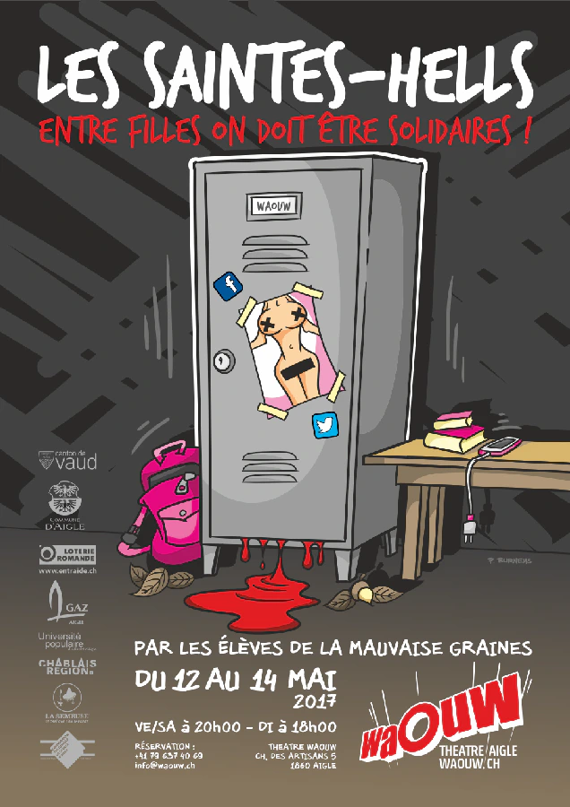 Affiche du spectacle Les Saintes-Hells : entre filles on doit être solidaires !