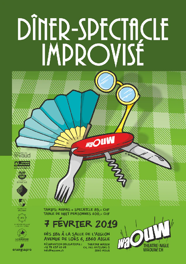 Affiche du spectacle Dîner-spectacle improvisé​