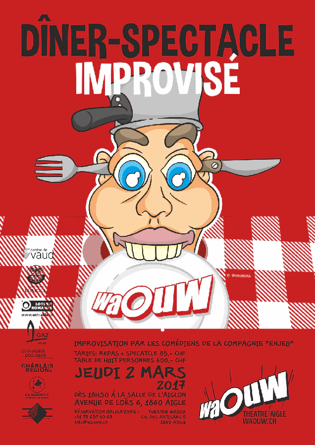 Affiche du spectacle Dîner-spectacle improvisé​